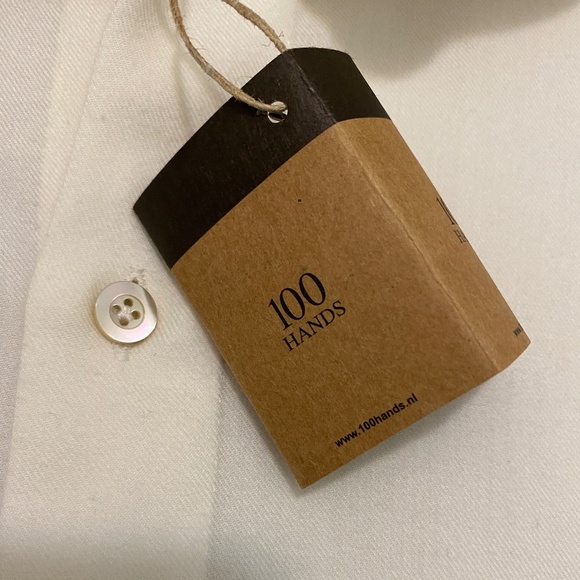 100 Hands Cashmere Cotton Shirt Size 42 / 16.5 NWT - Picture 4 of 9